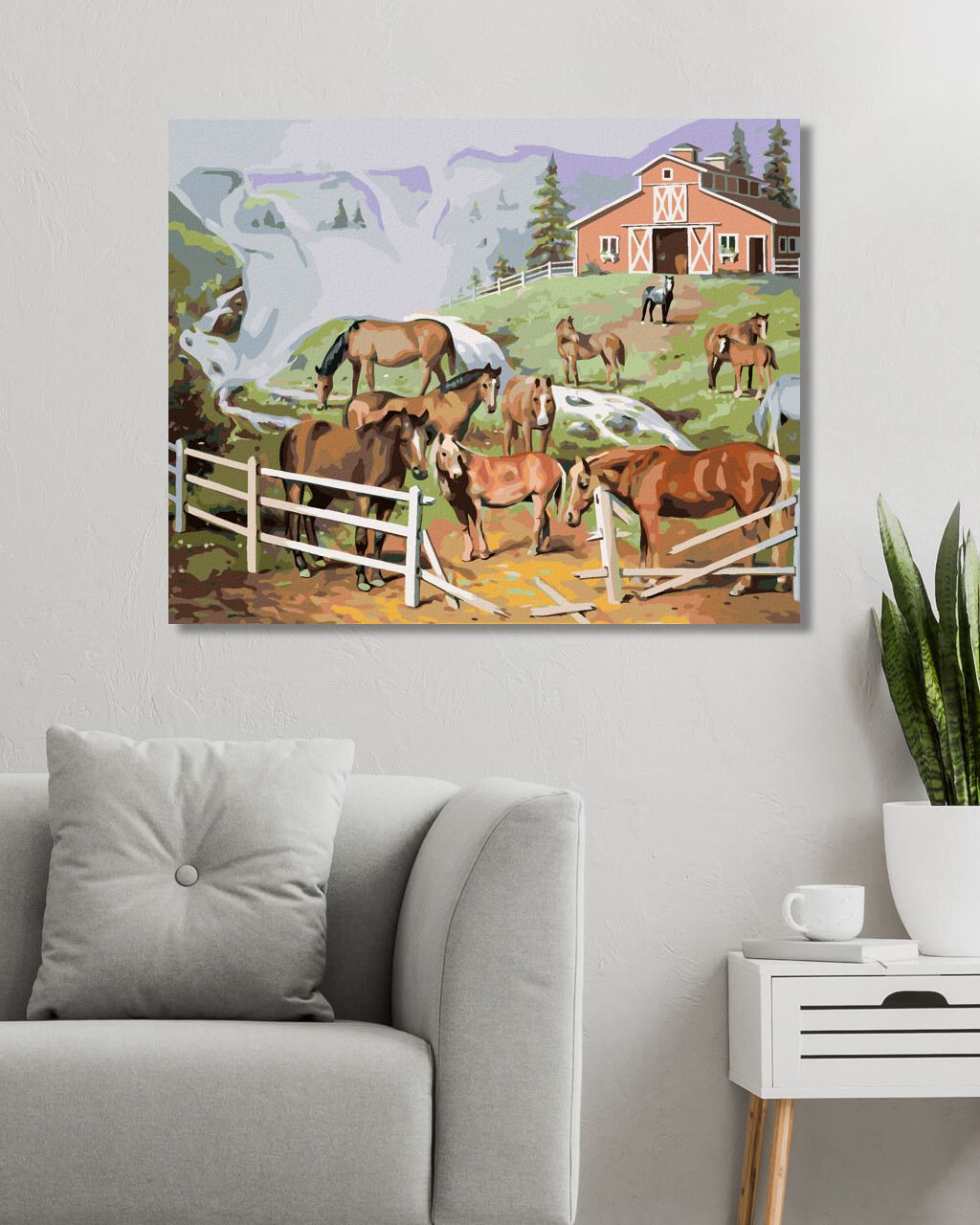 zuty Malování podle čísel - KONĚ U ZNIČENÉ OHRADY (D. RUSTY RUST) - Rozměr: 40x50 cm, Rámování: Varianta: bez rámu a bez vypnutí plátna - obrázek 5