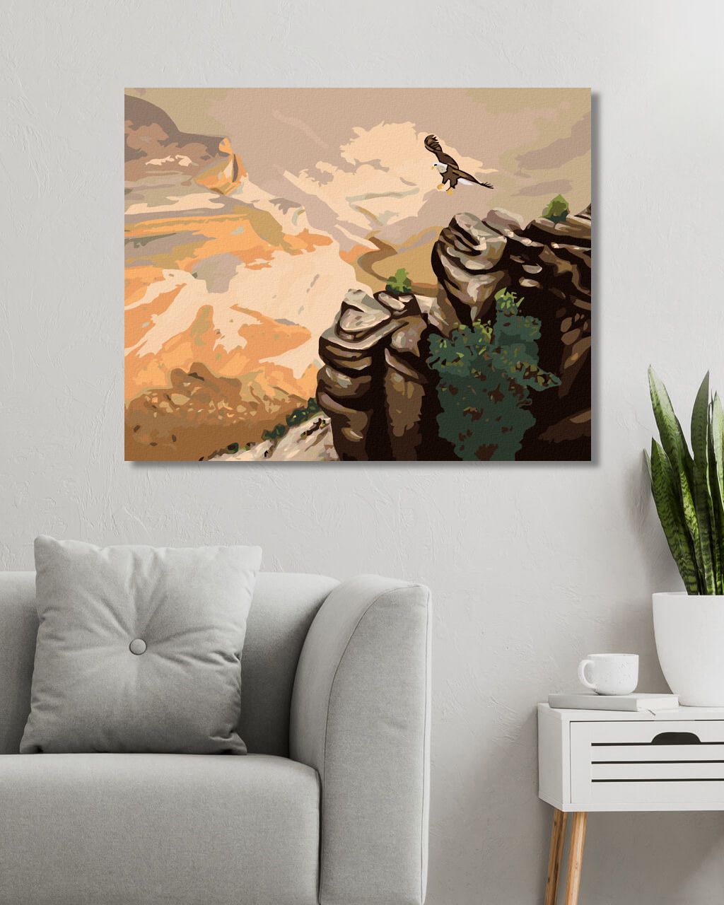 zuty Malování podle čísel - OREL NAD SKÁLOU (D. RUSTY RUST) - Rozměr: 40x50 cm, Rámování: Varianta: vypnuté plátno na rám - obrázek 6