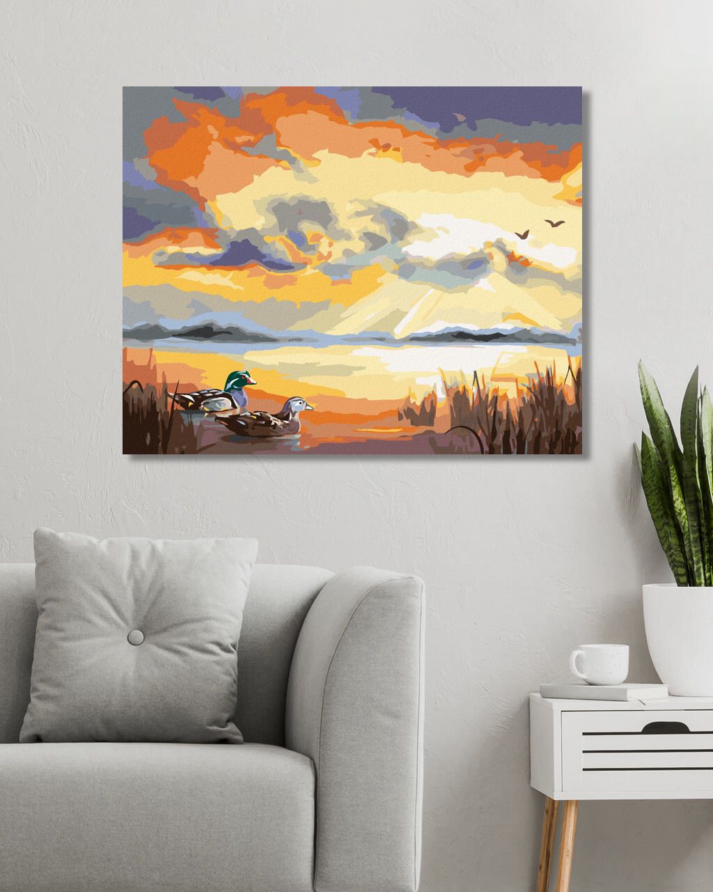 zuty Malování podle čísel - KACHNA NA JEZEŘE (D. RUSTY RUST) - Rozměr: 40x50 cm, Rámování: Varianta: vypnuté plátno na rám - obrázek 6