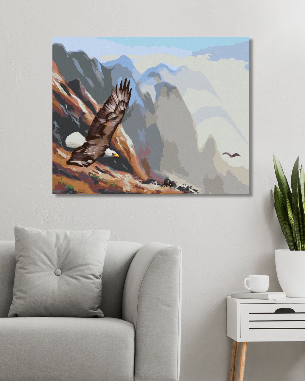 zuty Malování podle čísel - LETÍCÍ OREL V HORÁCH (D. RUSTY RUST) - Rozměr: 40x50 cm, Rámování: Varianta: bez rámu a bez vypnutí plátna - obrázek 7