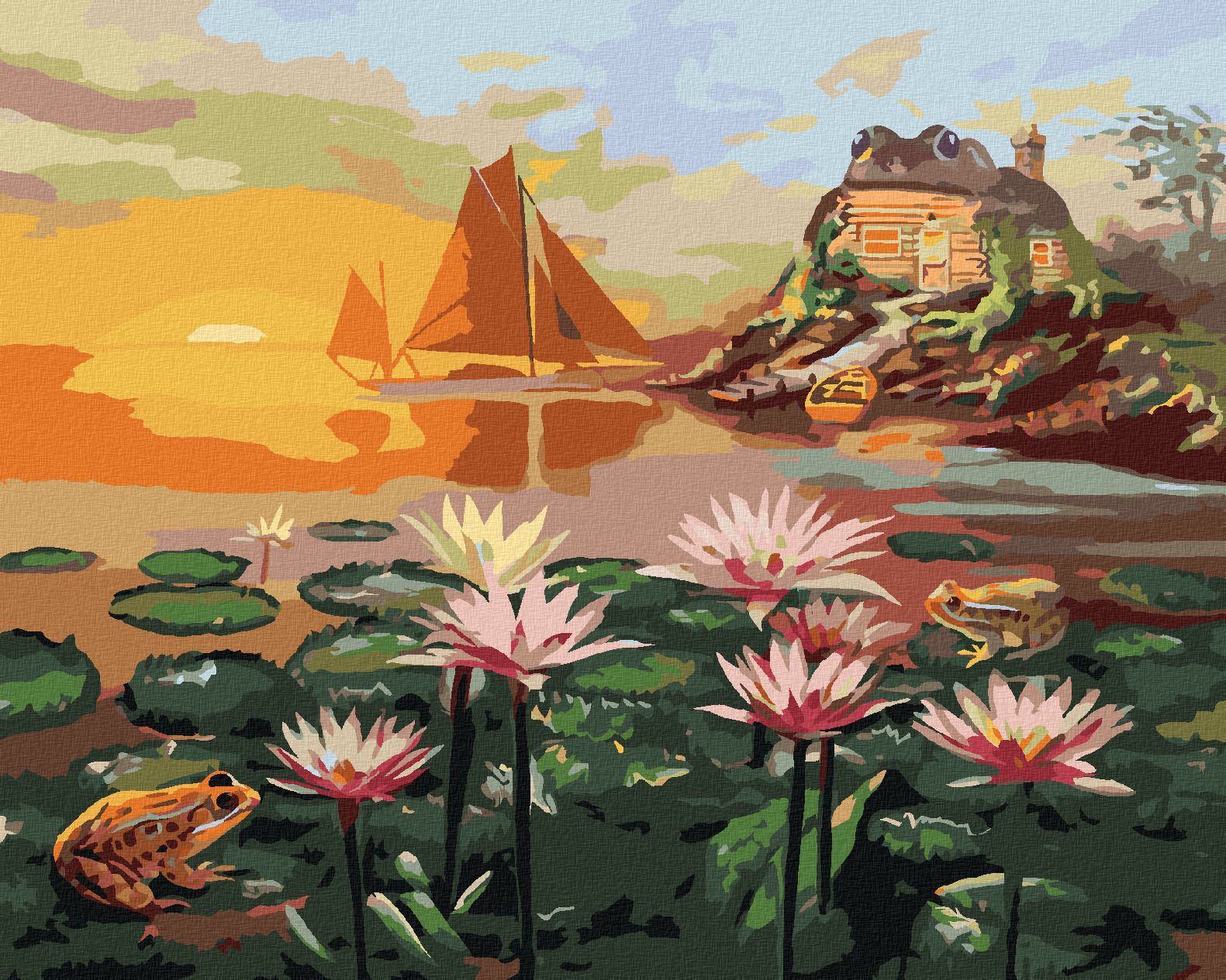 zuty Malování podle čísel - ŽABÍ DŮM (D. RUSTY RUST) - Rozměr: 40x50 cm, Rámování: Varianta: vypnuté plátno na rám - obrázek 1