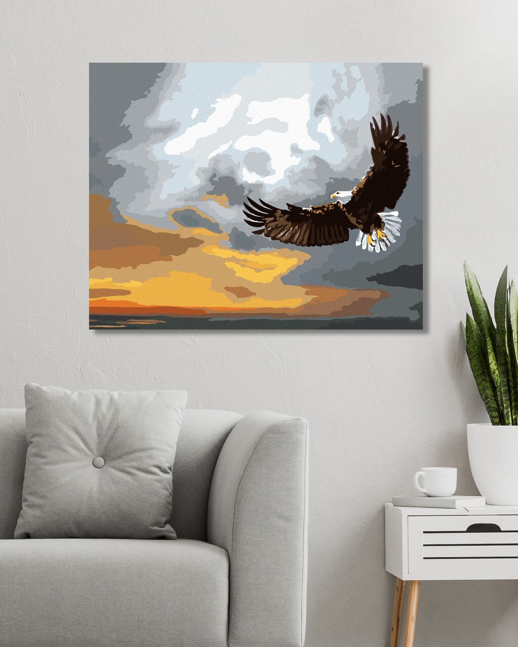 zuty Malování podle čísel - OREL ZA BOUŘKY (D. RUSTY RUST) - Rozměr: 40x50 cm, Rámování: Varianta: vypnuté plátno na rám - obrázek 7