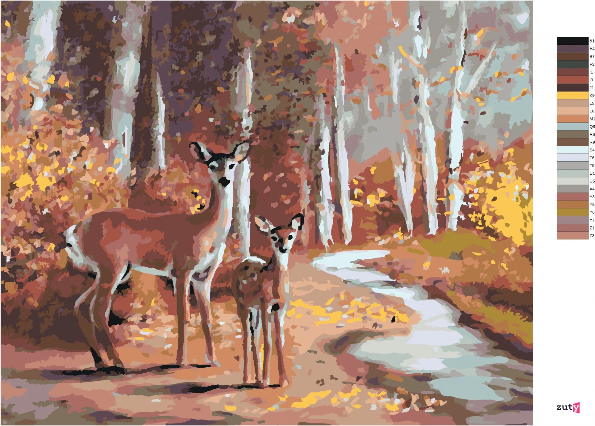 zuty Malování podle čísel - LAŇ S MLÁDĚTEM (D. RUSTY RUST) - Rozměr: 40x50 cm, Rámování: Varianta: bez rámu a bez vypnutí plátna - obrázek 9