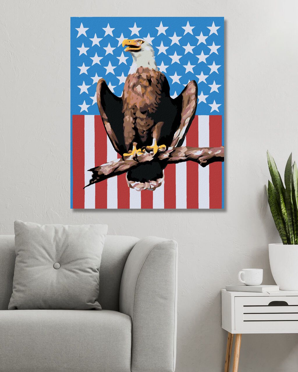 zuty Malování podle čísel - OREL NA AMERICKÉM POZADÍ (D. RUSTY RUST) - Rozměr: 40x50 cm, Rámování: Varianta: bez rámu a bez vypnutí plátna - obrázek 4