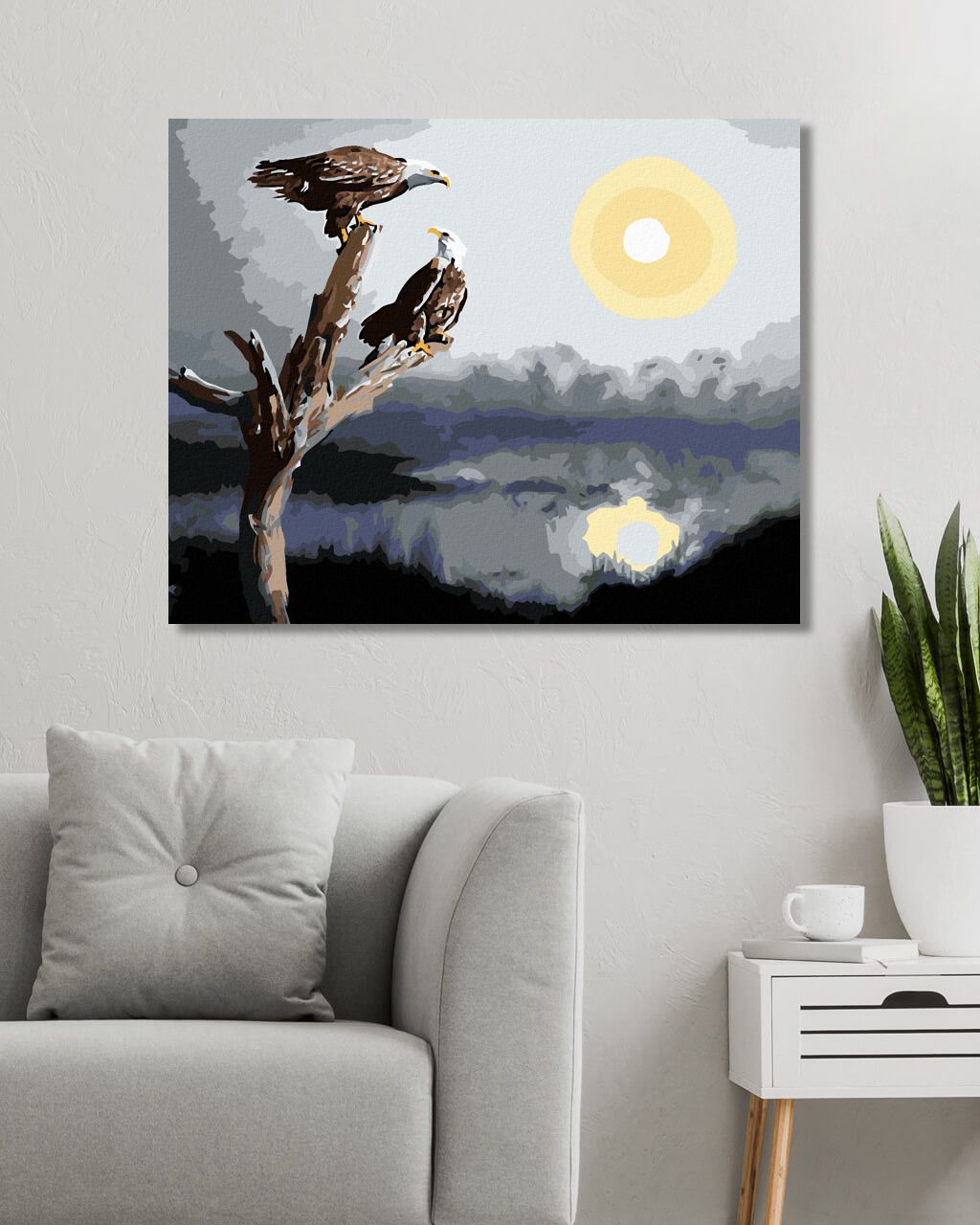 zuty Malování podle čísel - DVA ORLI NA VĚTVI (D. RUSTY RUST) - Rozměr: 40x50 cm, Rámování: Varianta: vypnuté plátno na rám - obrázek 9