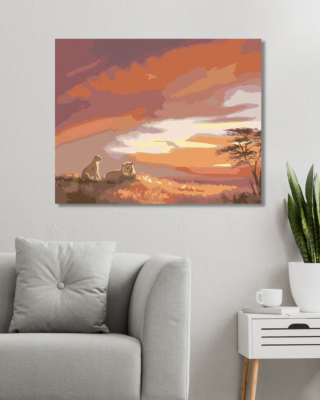 zuty Malování podle čísel - LEV A LVICE PŘI ZÁPADU SLUNCE (D. RUSTY RUST) - Rozměr: 40x50 cm, Rámování: Varianta: bez rámu a bez vypnutí plátna - obrázek 6