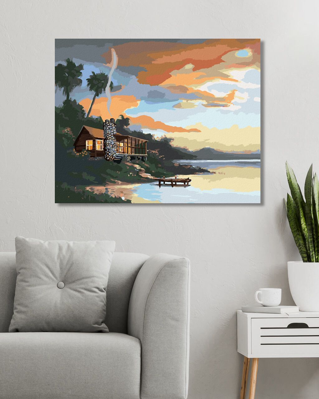 zuty Malování podle čísel - CHATA PŘI SOUMRAKU (D. RUSTY RUST) - Rozměr: 40x50 cm, Rámování: Varianta: bez rámu a bez vypnutí plátna - obrázek 9
