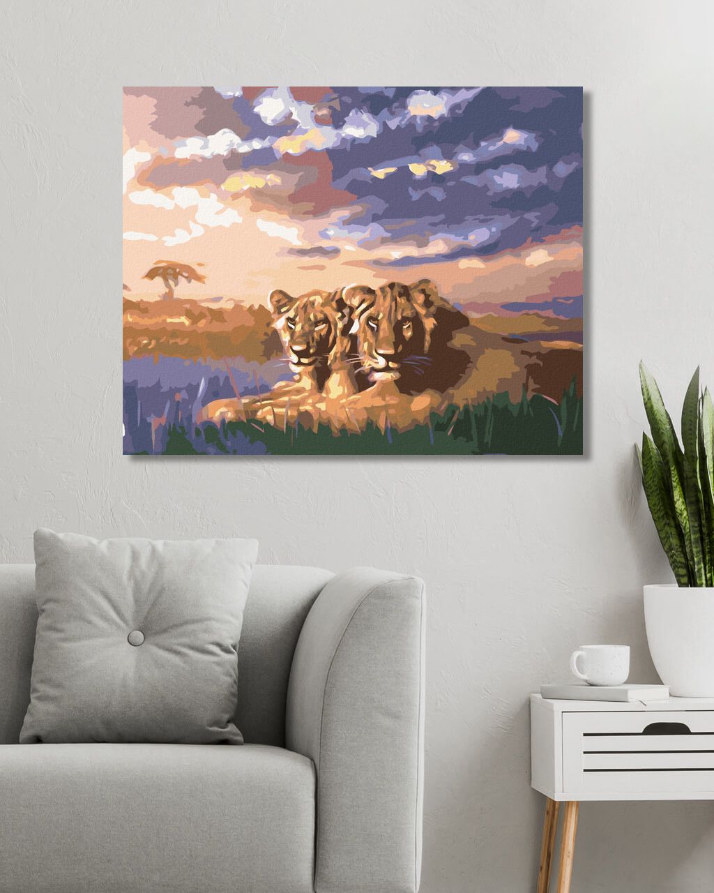 zuty Malování podle čísel - DVA LVI PŘI VÝCHODU SLUNCE (D. RUSTY RUST) - Rozměr: 40x50 cm, Rámování: Varianta: bez rámu a bez vypnutí plátna - obrázek 9