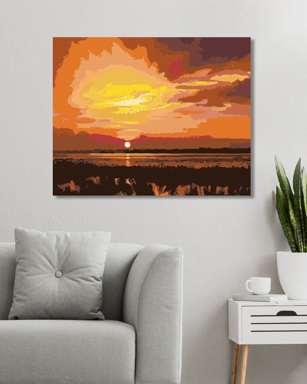 zuty Malování podle čísel - ZÁPAD SLUNCE 2 (D. RUSTY RUST) - Rozměr: 40x50 cm, Rámování: Varianta: bez rámu a bez vypnutí plátna - obrázek 2