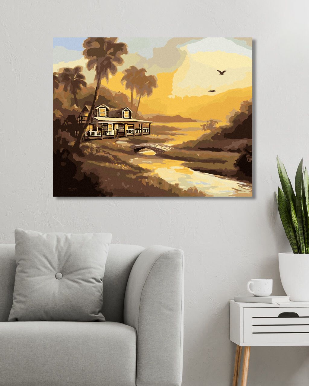 zuty Malování podle čísel - CHATA U POTOKA (D. RUSTY RUST) - Rozměr: 40x50 cm, Rámování: Varianta: vypnuté plátno na rám - obrázek 2