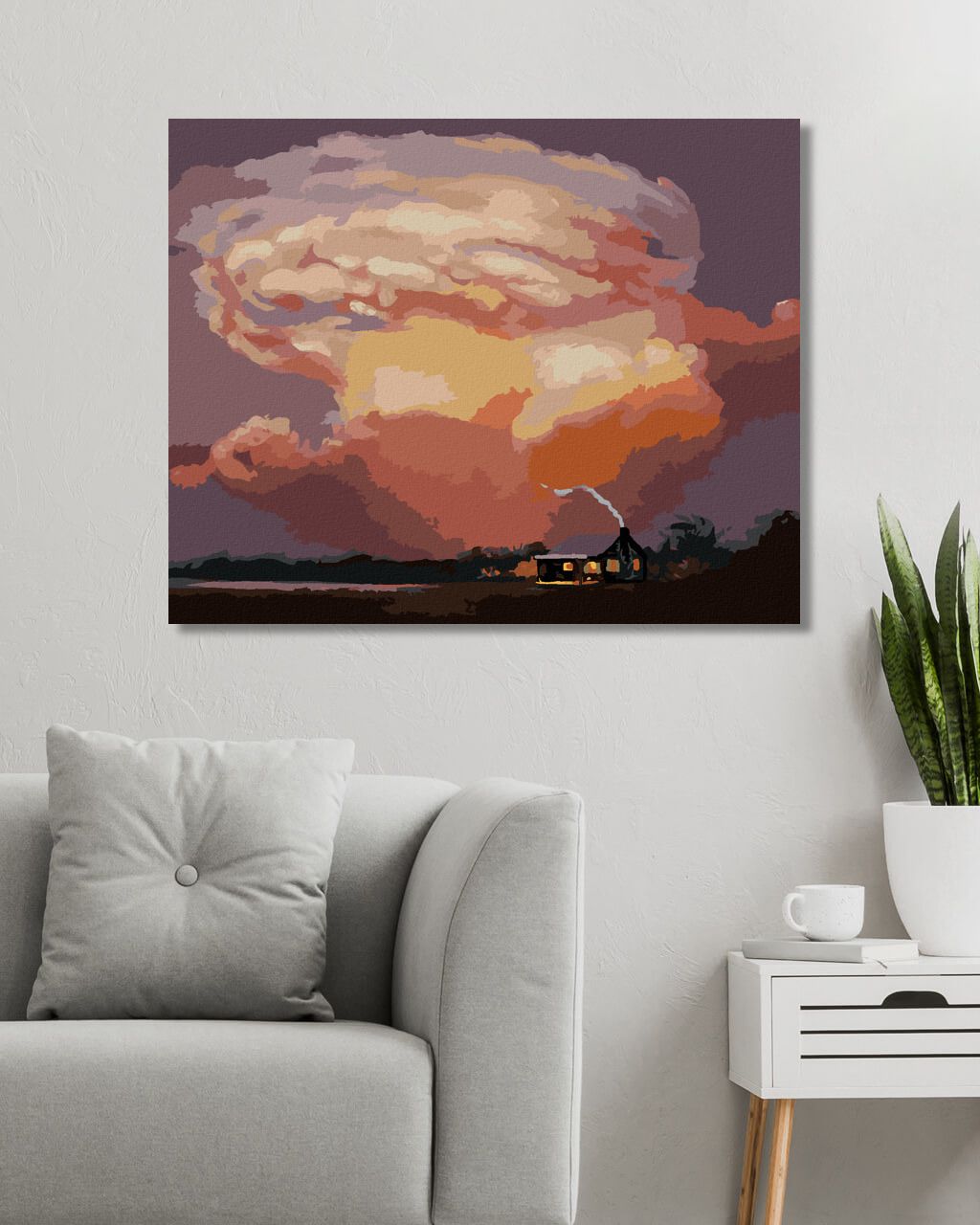 zuty Malování podle čísel - OBLAKA NAD CHATOU (D. RUSTY RUST) - Rozměr: 40x50 cm, Rámování: Varianta: vypnuté plátno na rám - obrázek 8