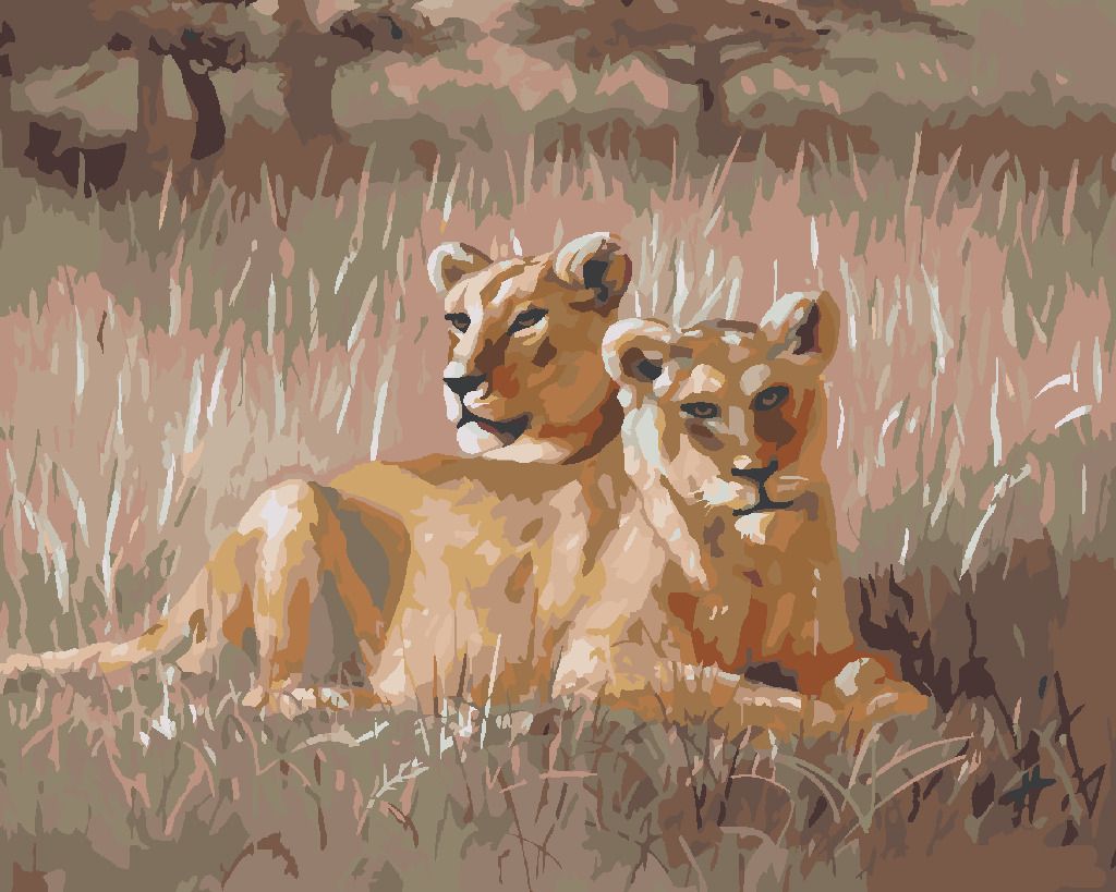 zuty Malování podle čísel - ODPOČÍVAJÍCÍ LEV (D. RUSTY RUST) - Rozměr: 40x50 cm, Rámování: Varianta: vypnuté plátno na rám - obrázek 7