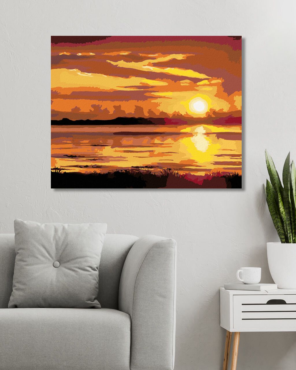 zuty Malování podle čísel - ZÁPAD SLUNCE NAD ŘEKOU (D. RUSTY RUST) - Rozměr: 40x50 cm, Rámování: Varianta: vypnuté plátno na rám - obrázek 9