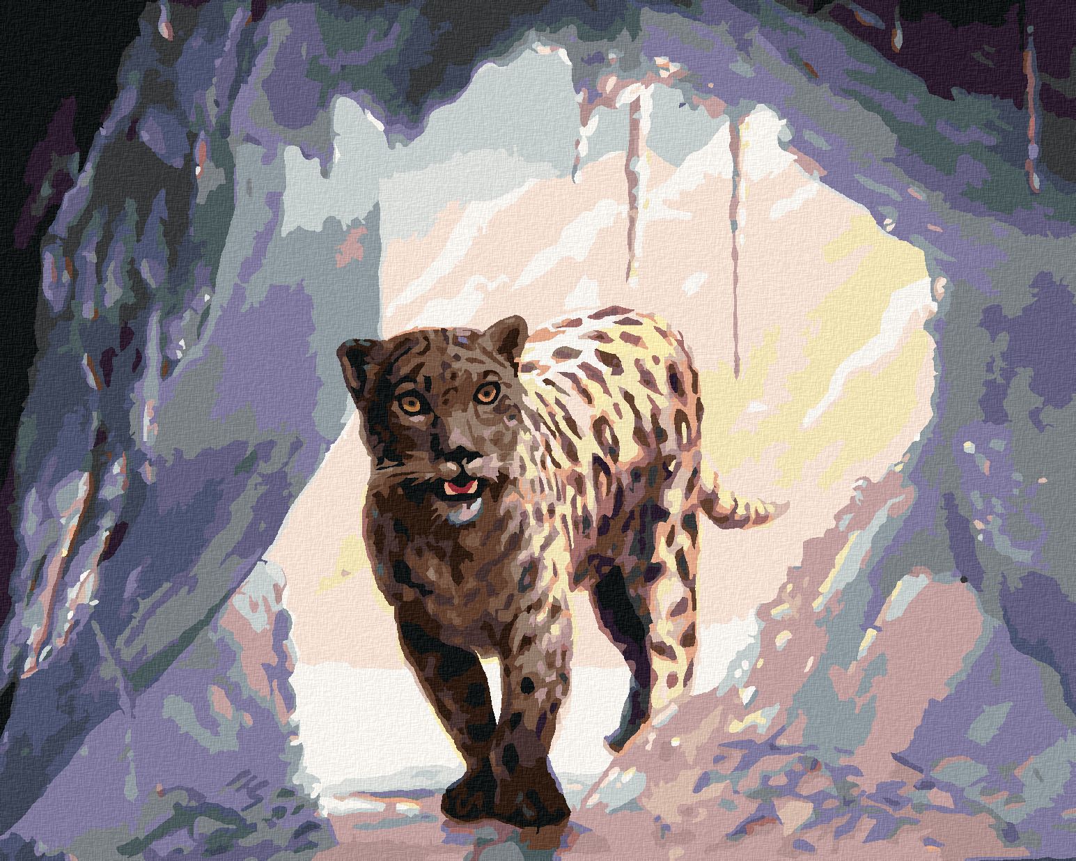 zuty Malování podle čísel - SNĚŽNÝ LEOPARD (D. RUSTY RUST) - Rozměr: 40x50 cm, Rámování: Varianta: vypnuté plátno na rám - obrázek 1
