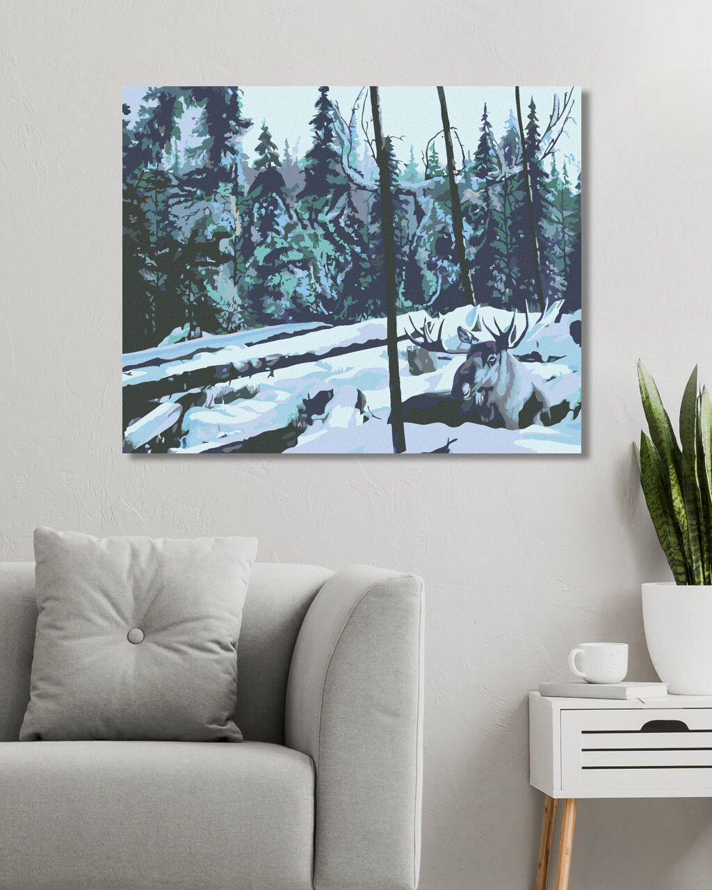 zuty Malování podle čísel - SOB NA ZASNĚŽENÉ PASTVINĚ (D. RUSTY RUST) - Rozměr: 40x50 cm, Rámování: Varianta: vypnuté plátno na rám - obrázek 8