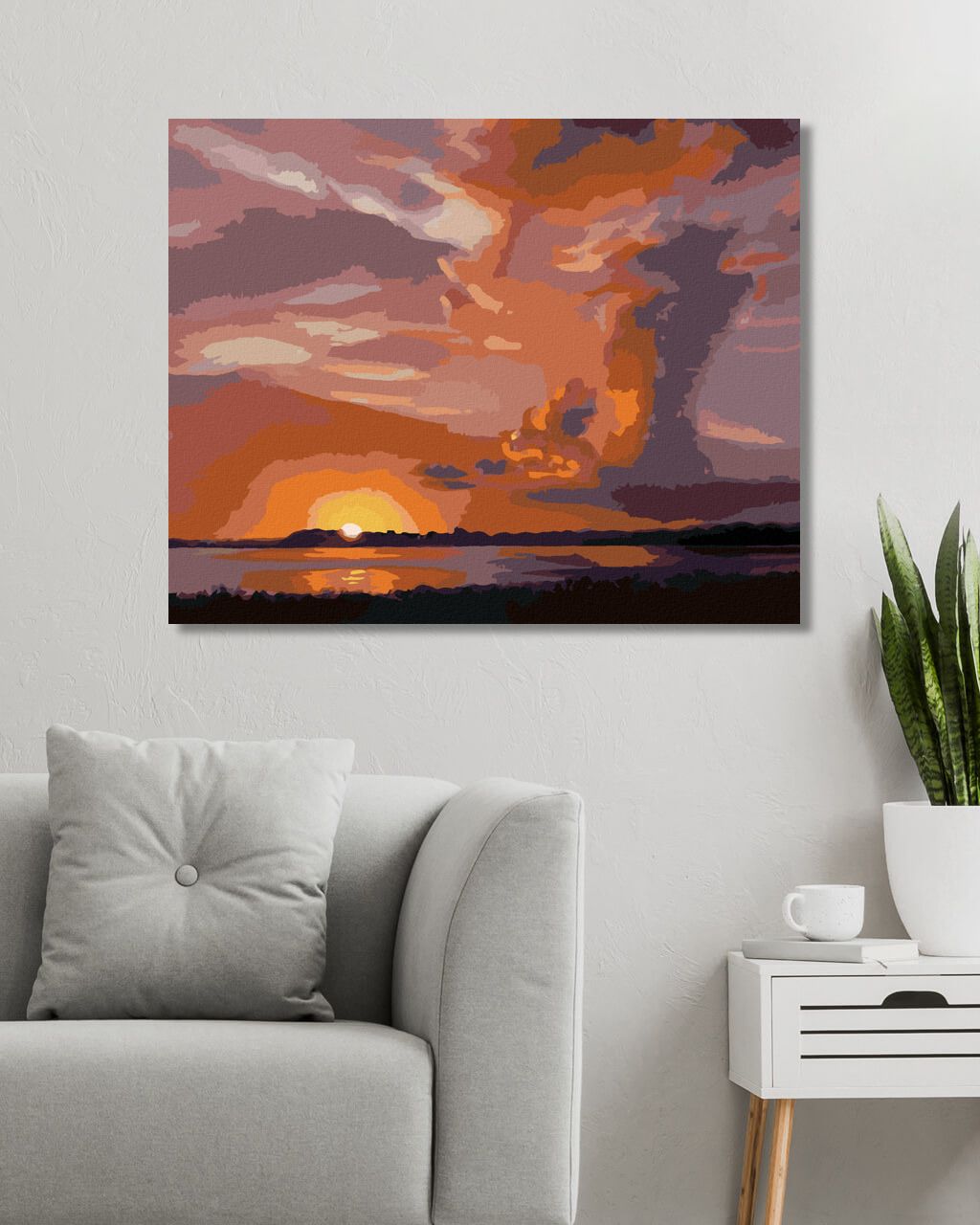 zuty Malování podle čísel - ZÁPAD SLUNCE NAD VODOU (D. RUSTY RUST) - Rozměr: 40x50 cm, Rámování: Varianta: bez rámu a bez vypnutí plátna - obrázek 4