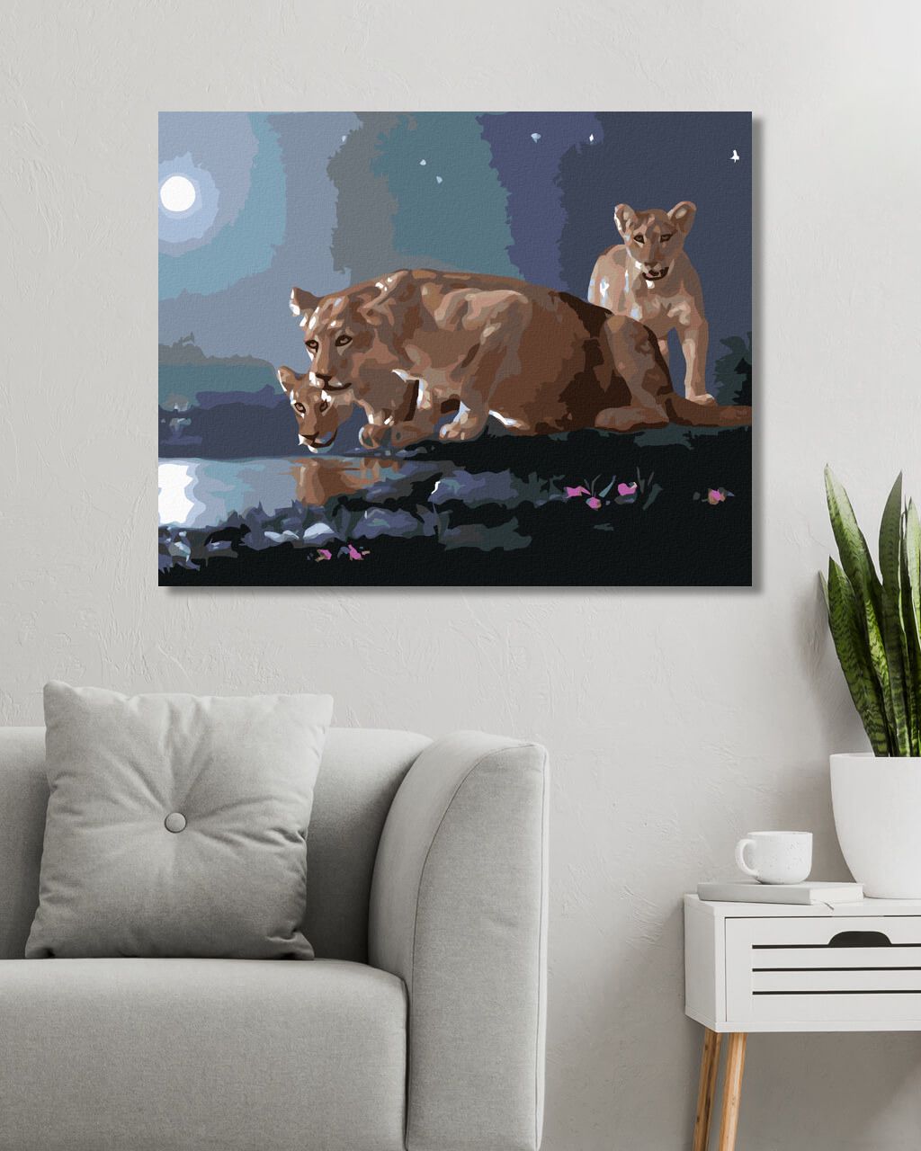 zuty Malování podle čísel - LVICE U NAPAJEDLA (D. RUSTY RUST) - Rozměr: 40x50 cm, Rámování: Varianta: bez rámu a bez vypnutí plátna - obrázek 4