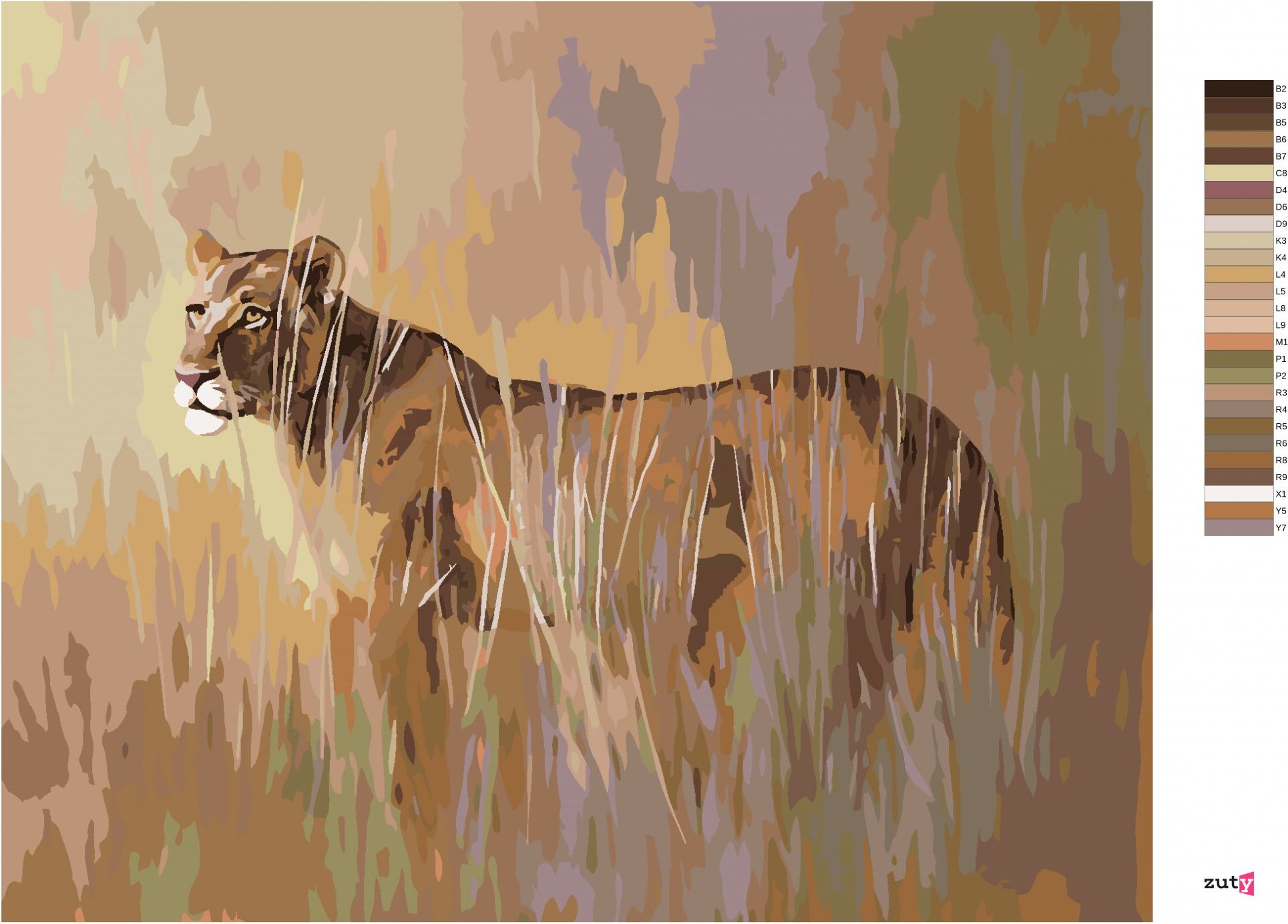 zuty Malování podle čísel - LVICE (D. RUSTY RUST) - Rozměr: 40x50 cm, Rámování: Varianta: bez rámu a bez vypnutí plátna - obrázek 7