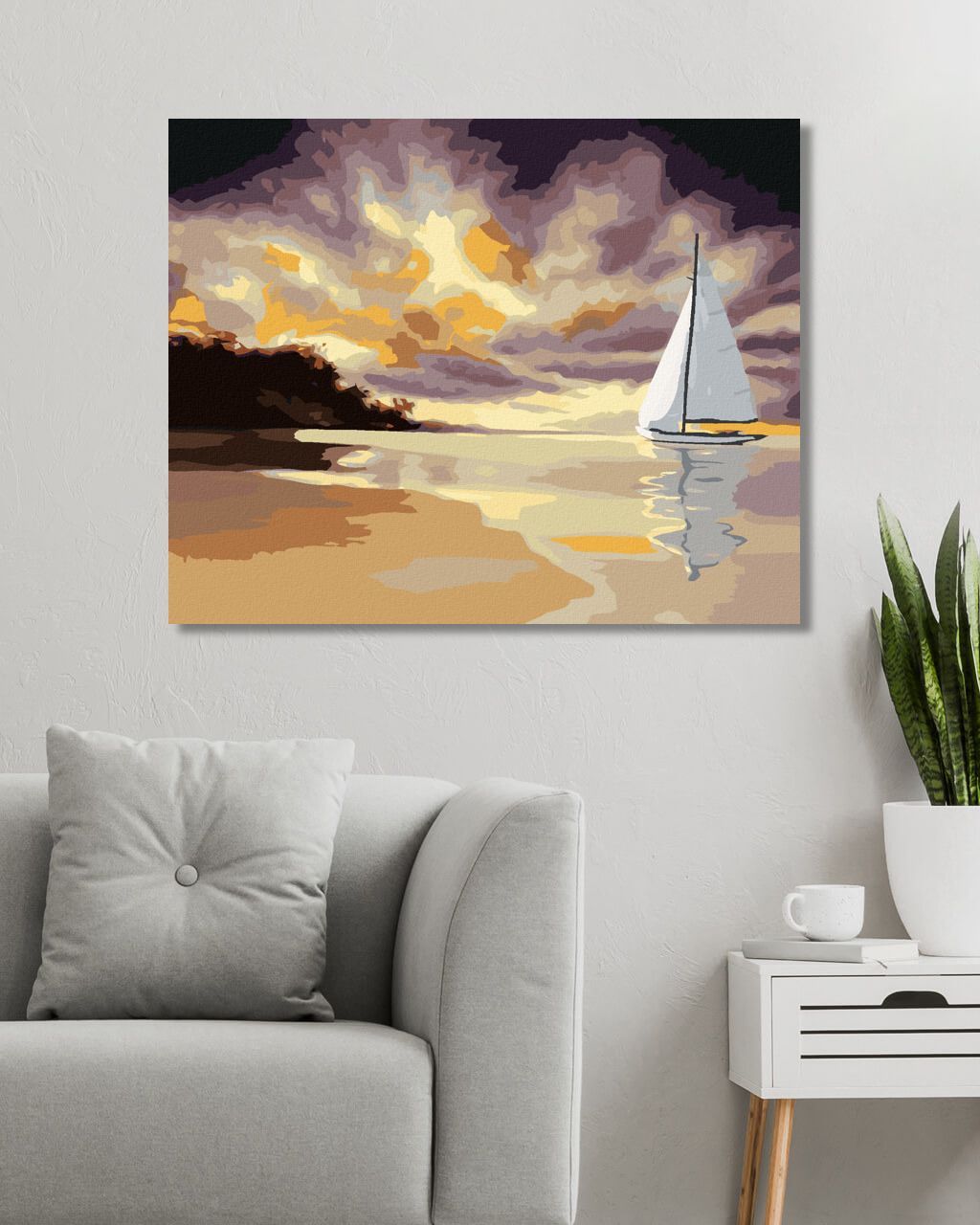 zuty Malování podle čísel - MALÁ PLACHETNICE NA POBŘEŽÍ (D. RUSTY RUST) - Rozměr: 40x50 cm, Rámování: Varianta: vypnuté plátno na rám - obrázek 8