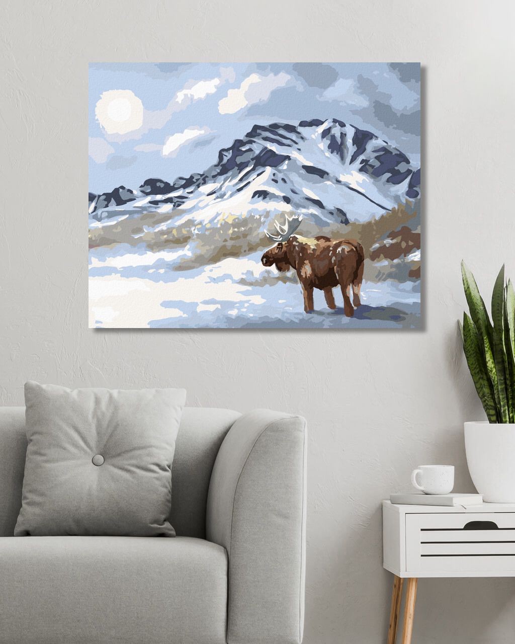 zuty Malování podle čísel - LOS STOJÍCÍ VE SNĚHU (D. RUSTY RUST) - Rozměr: 40x50 cm, Rámování: Varianta: bez rámu a bez vypnutí plátna - obrázek 12