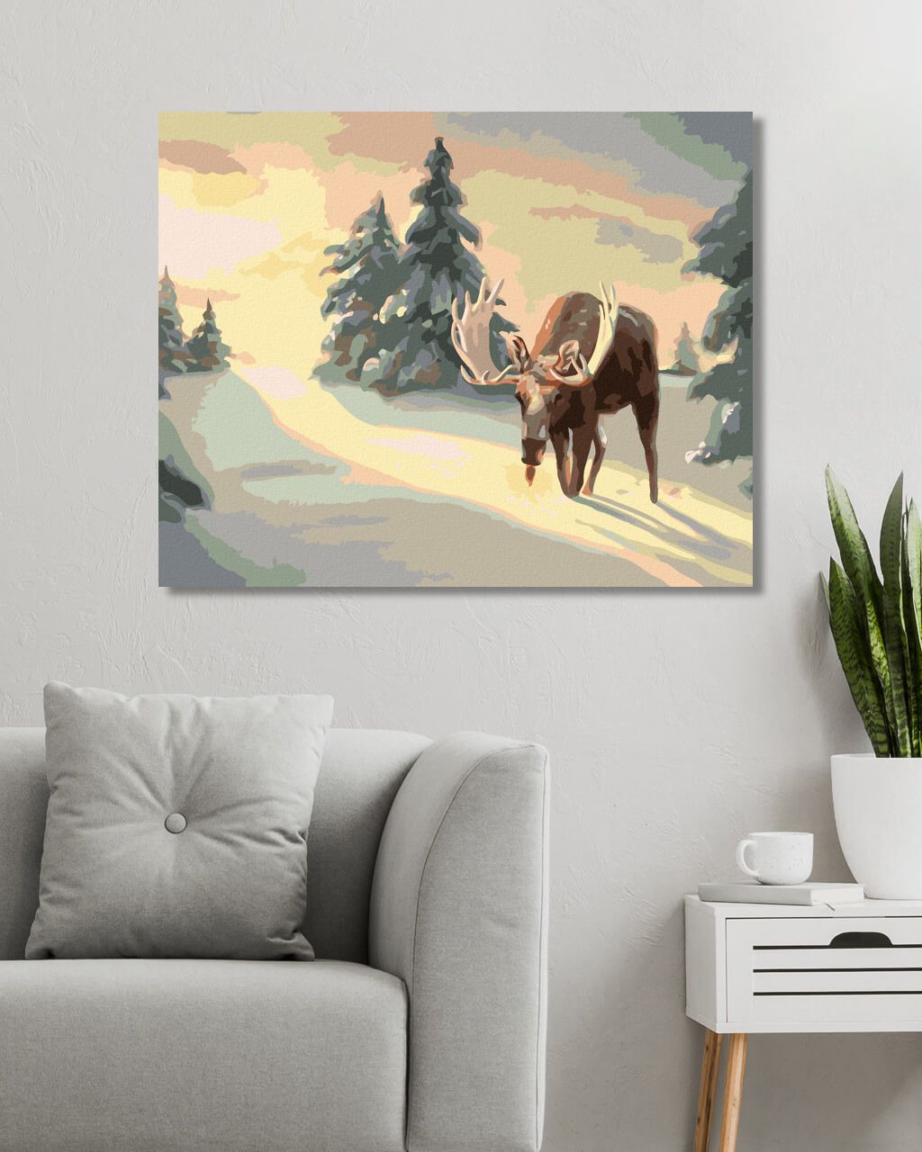 zuty Malování podle čísel - LOS STOJÍCÍ VE SNĚHU (D. RUSTY RUST) - Rozměr: 40x50 cm, Rámování: Varianta: bez rámu a bez vypnutí plátna - obrázek 19