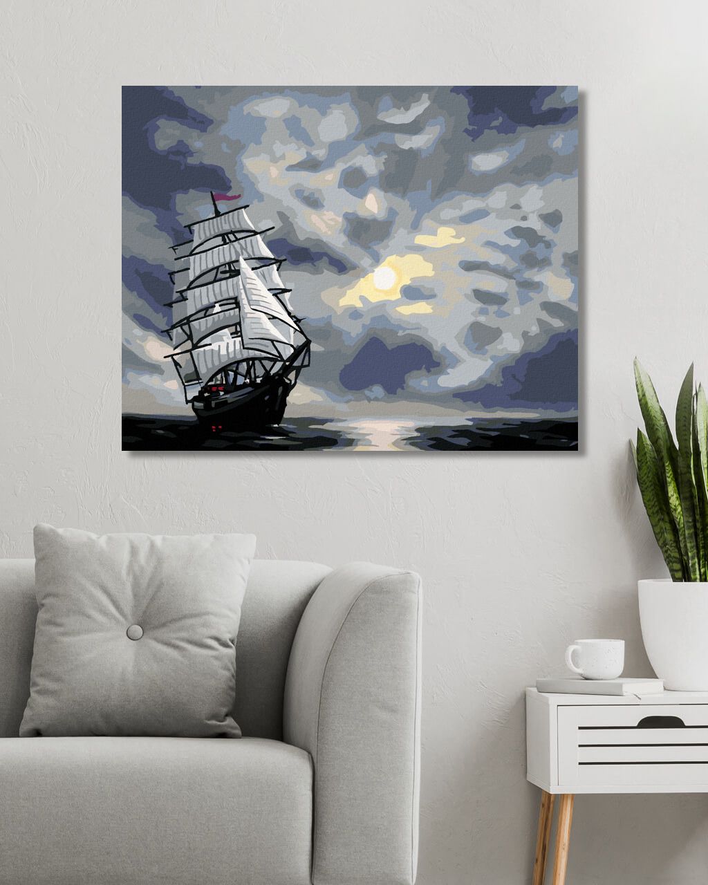 zuty Malování podle čísel - PLACHETNICE PLUJÍCÍ PO MOŘI PO SOUMRAKU (D. RUSTY RUST) - Rozměr: 40x50 cm, Rámování: Varianta: vypnuté plátno na rám - obrázek 9