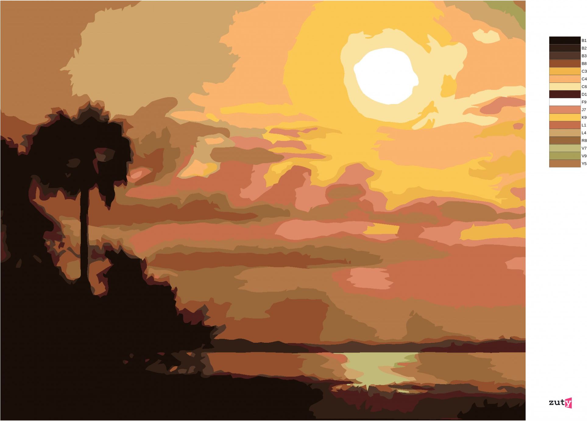 zuty Malování podle čísel - SOUMRAK U JEZERA (D. RUSTY RUST) - Rozměr: 40x50 cm, Rámování: Varianta: vypnuté plátno na rám - obrázek 10