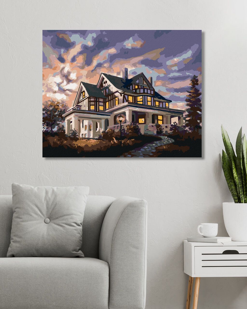 zuty Malování podle čísel - BÍLÝ DŮM PO SETMĚNÍ (D. RUSTY RUST) - Rozměr: 40x50 cm, Rámování: Varianta: bez rámu a bez vypnutí plátna - obrázek 9