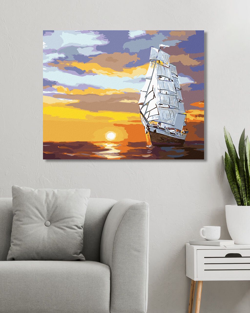 zuty Malování podle čísel - ZÁPAD SLUNCE A PLACHETNICE NA MOŘI (D. RUSTY RUST) - Rozměr: 40x50 cm, Rámování: Varianta: vypnuté plátno na rám - obrázek 9