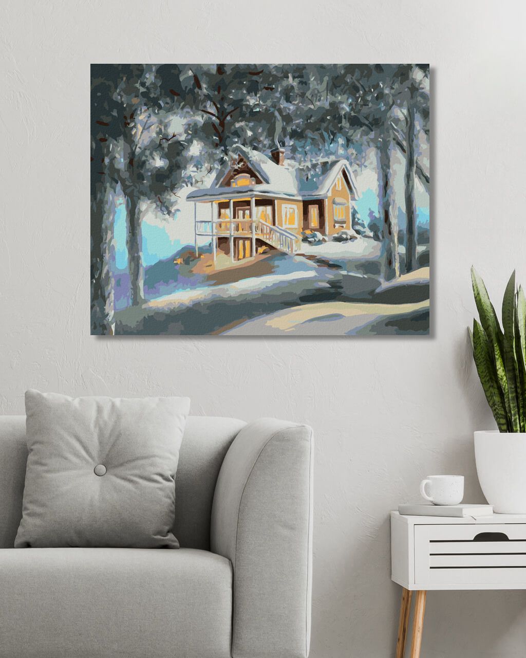 zuty Malování podle čísel - DŮM A LES V ZIMĚ (D. RUSTY RUST) - Rozměr: 40x50 cm, Rámování: Varianta: vypnuté plátno na rám - obrázek 10