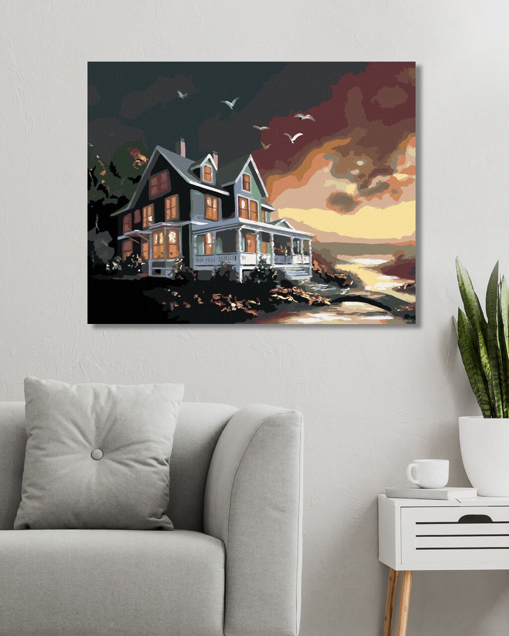 zuty Malování podle čísel - ZELENÝ DŮM PO SETMĚNÍ (D. RUSTY RUST) - Rozměr: 40x50 cm, Rámování: Varianta: bez rámu a bez vypnutí plátna - obrázek 10