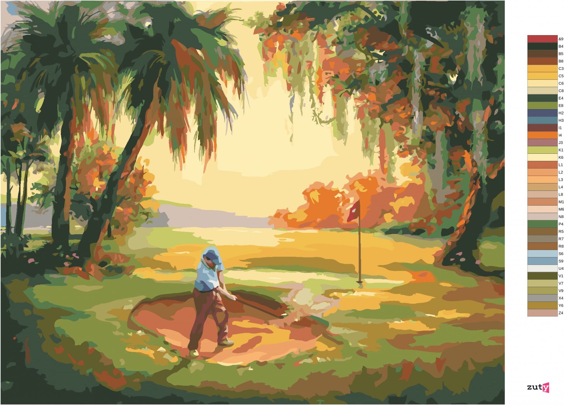zuty Malování podle čísel - GOLFISTA PATUJÍCÍ Z BUNKERU (D. RUSTY RUST) - Rozměr: 40x50 cm, Rámování: Varianta: bez rámu a bez vypnutí plátna - obrázek 7
