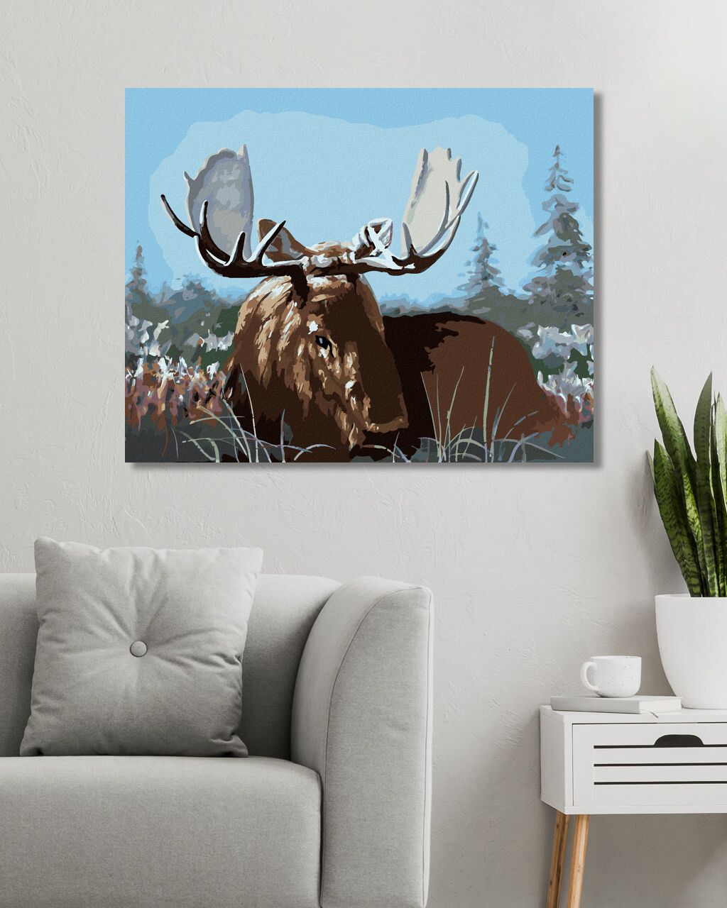 zuty Malování podle čísel - LOS LEŽÍCÍ V TRÁVĚ (D. RUSTY RUST) - Rozměr: 40x50 cm, Rámování: Varianta: vypnuté plátno na rám - obrázek 9