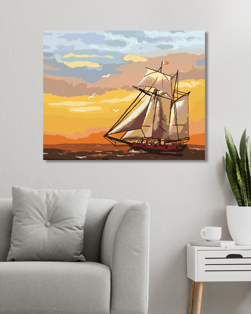 zuty Malování podle čísel - PLACHETNICE V ZÁPADU SLUNCE (D. RUSTY RUST) - Rozměr: 40x50 cm, Rámování: Varianta: vypnuté plátno na rám - obrázek 14