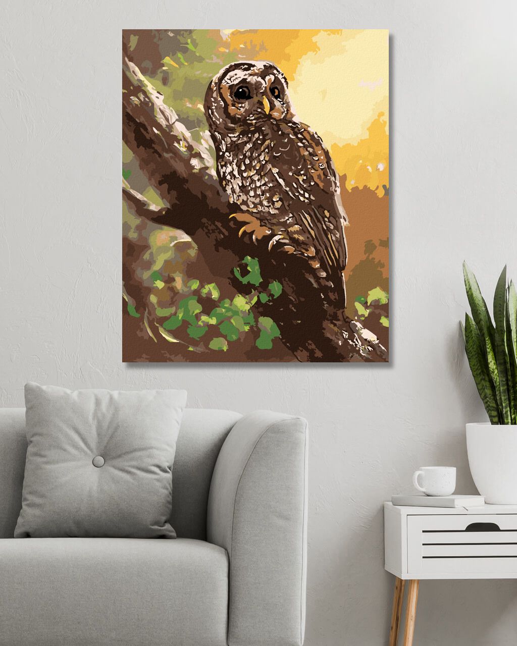 zuty Malování podle čísel - SOVA NA STROMĚ (D. RUSTY RUST) - Rozměr: 40x50 cm, Rámování: Varianta: bez rámu a bez vypnutí plátna - obrázek 5