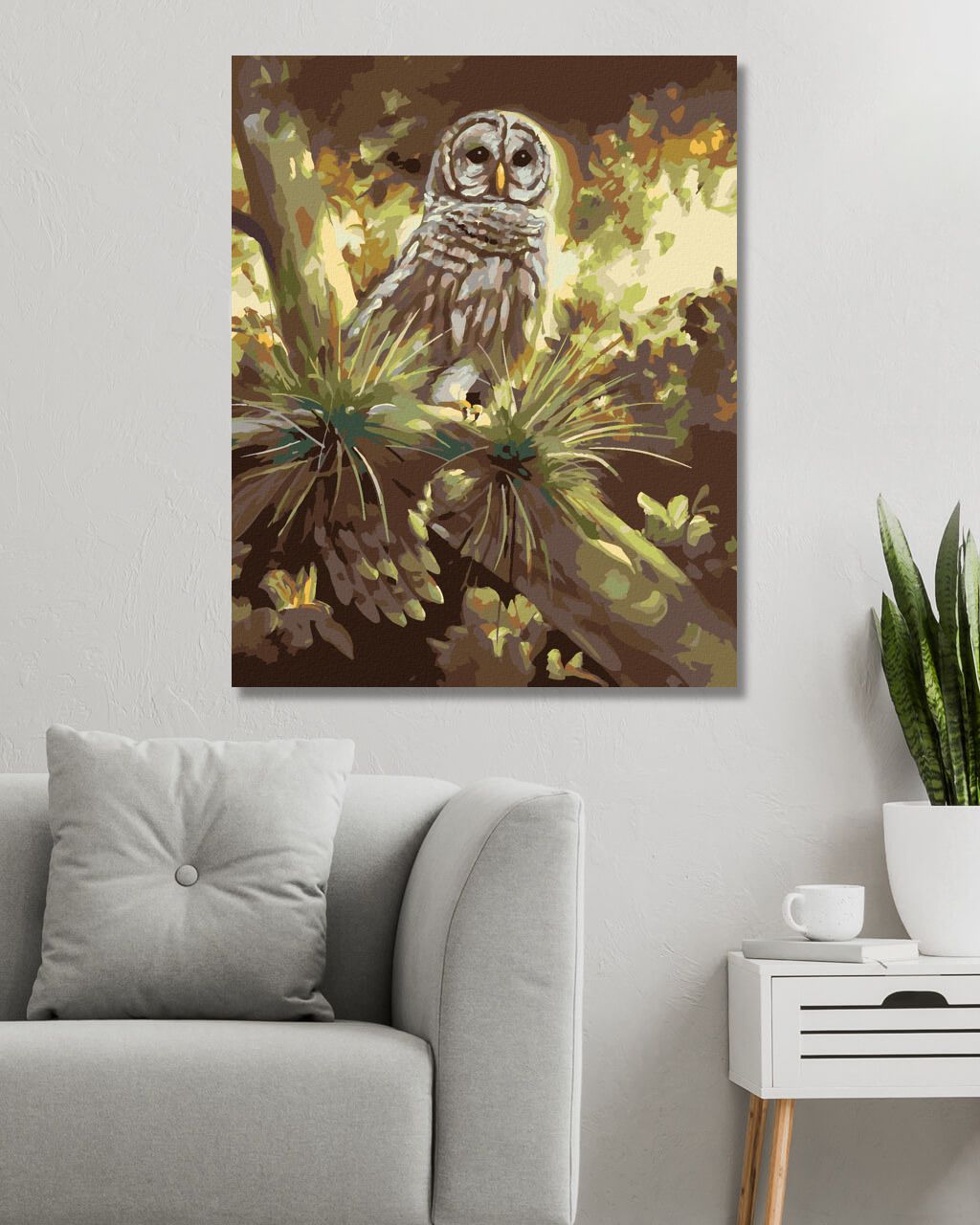 zuty Malování podle čísel - SOVA NA STROMĚ (D. RUSTY RUST) - Rozměr: 40x50 cm, Rámování: Varianta: vypnuté plátno na rám - obrázek 9