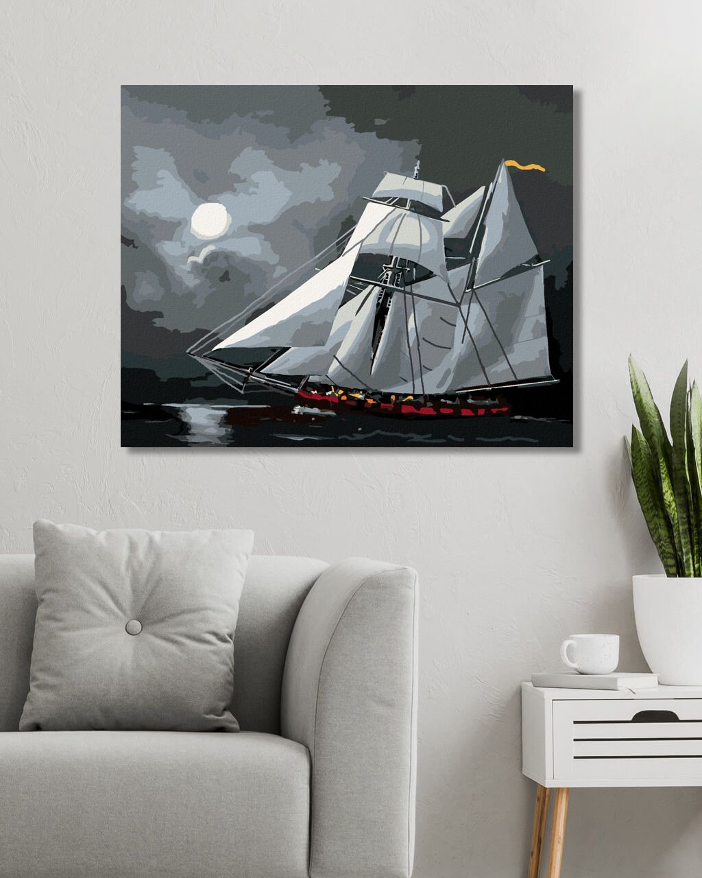 zuty Malování podle čísel - PLACHETNICE ZA ÚPLŇKU (D. RUSTY RUST) - Rozměr: 40x50 cm, Rámování: Varianta: vypnuté plátno na rám - obrázek 8