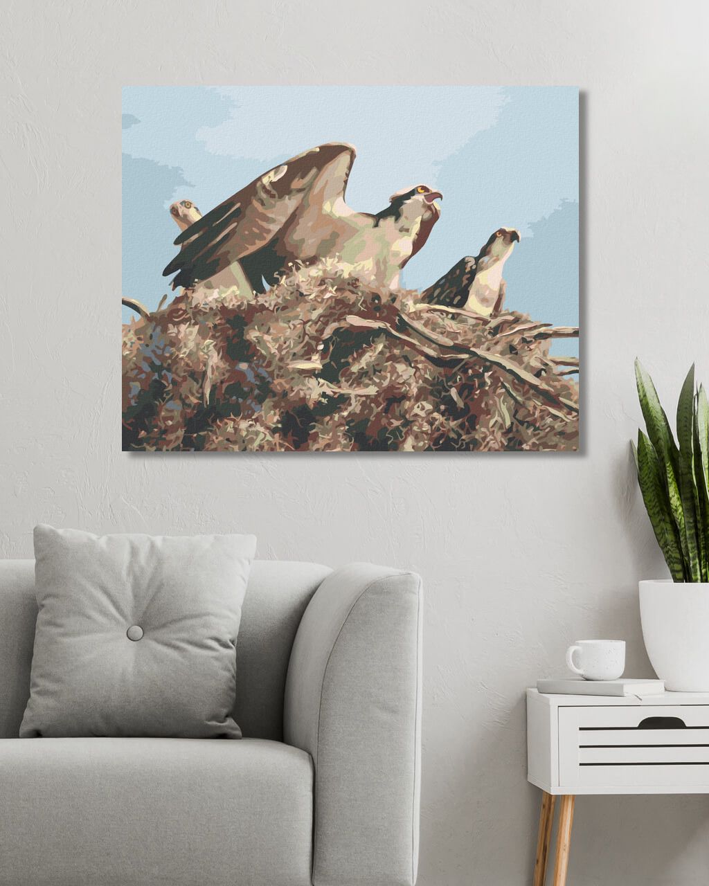 zuty Malování podle čísel - OREL V HNÍZDĚ (D. RUSTY RUST) - Rozměr: 40x50 cm, Rámování: Varianta: vypnuté plátno na rám - obrázek 9