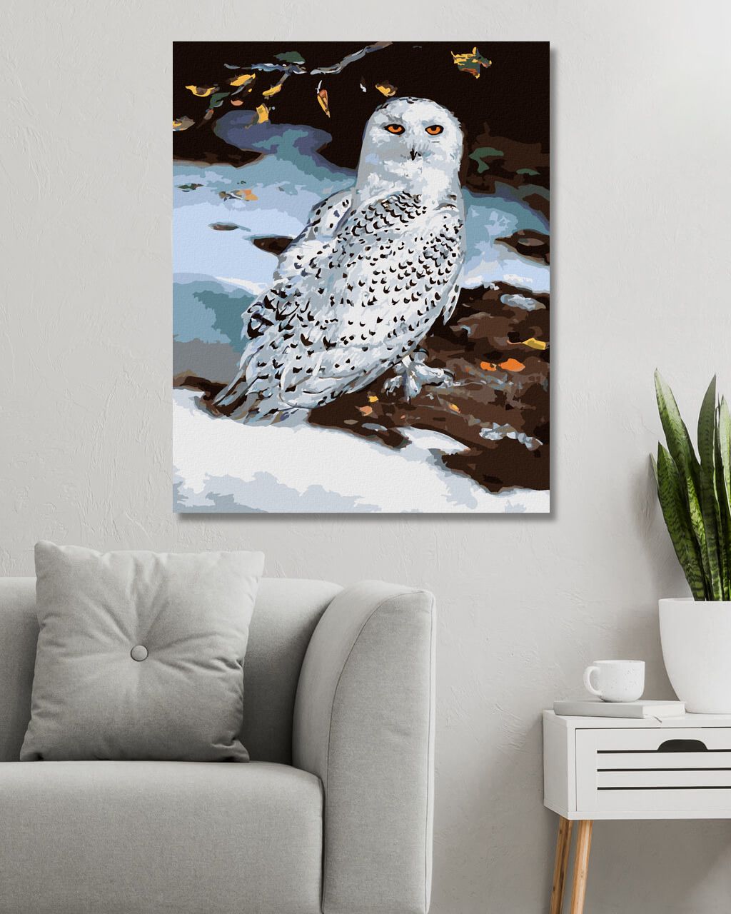 zuty Malování podle čísel - SNĚŽNÁ SOVA V ZIMĚ (D. RUSTY RUST) - Rozměr: 40x50 cm, Rámování: Varianta: vypnuté plátno na rám - obrázek 9