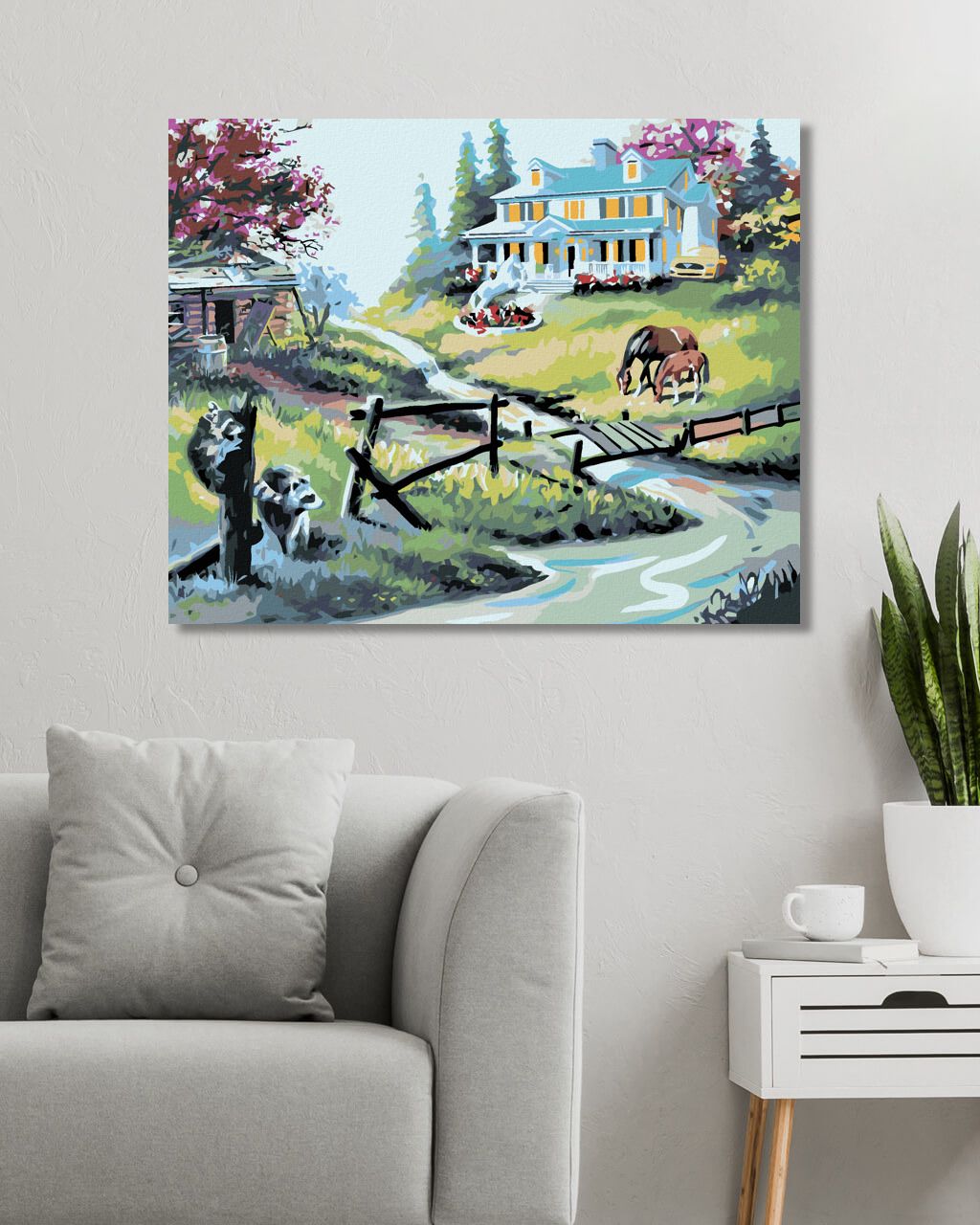 zuty Malování podle čísel - BOHATÁ A CHUDÁ STRANA ŘEKY (D. RUSTY RUST) - Rozměr: 40x50 cm, Rámování: Varianta: bez rámu a bez vypnutí plátna - obrázek 3