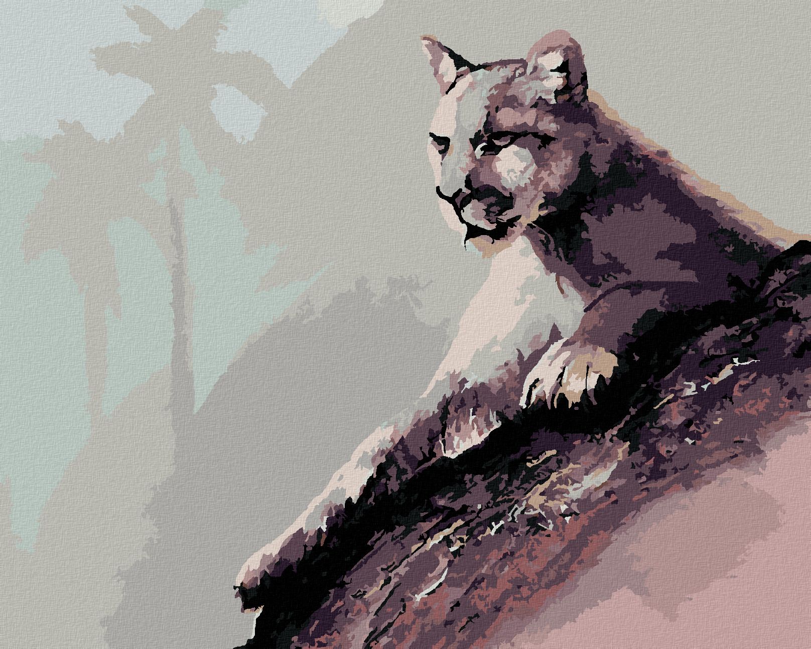 zuty Malování podle čísel - LEŽÍCÍ PUMA (D. RUSTY RUST) - Rozměr: 40x50 cm, Rámování: Varianta: bez rámu a bez vypnutí plátna - obrázek 1