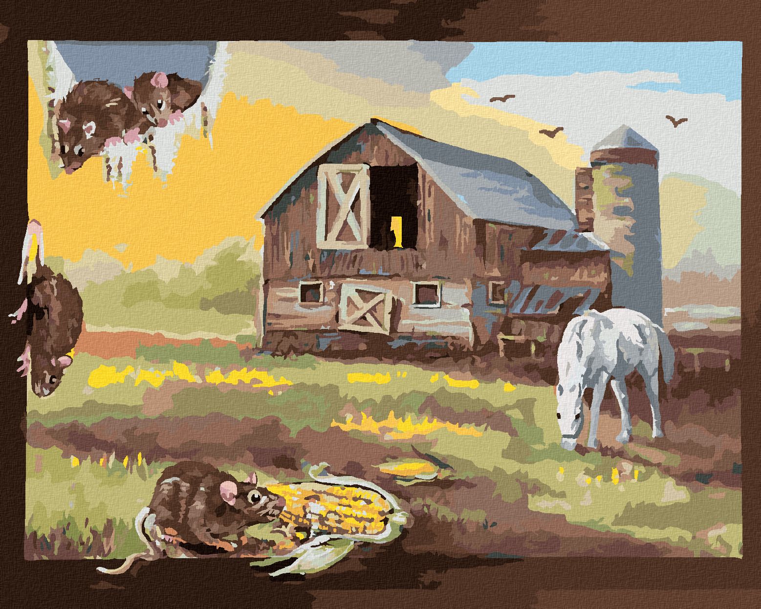 zuty Malování podle čísel - KRYSA V OBRAZU FARMY A KONĚ (D. RUSTY RUST) - Rozměr: 40x50 cm, Rámování: Varianta: bez rámu a bez vypnutí plátna - obrázek 1