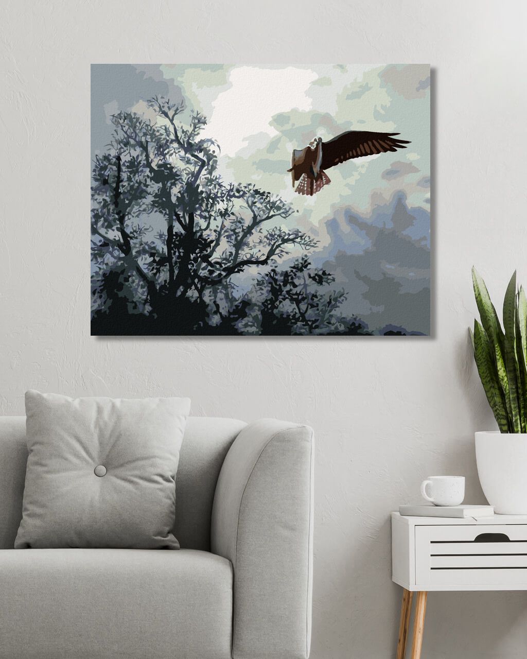 zuty Malování podle čísel - OREL V LETU A STROMY (D. RUSTY RUST) - Rozměr: 40x50 cm, Rámování: Varianta: vypnuté plátno na rám - obrázek 8