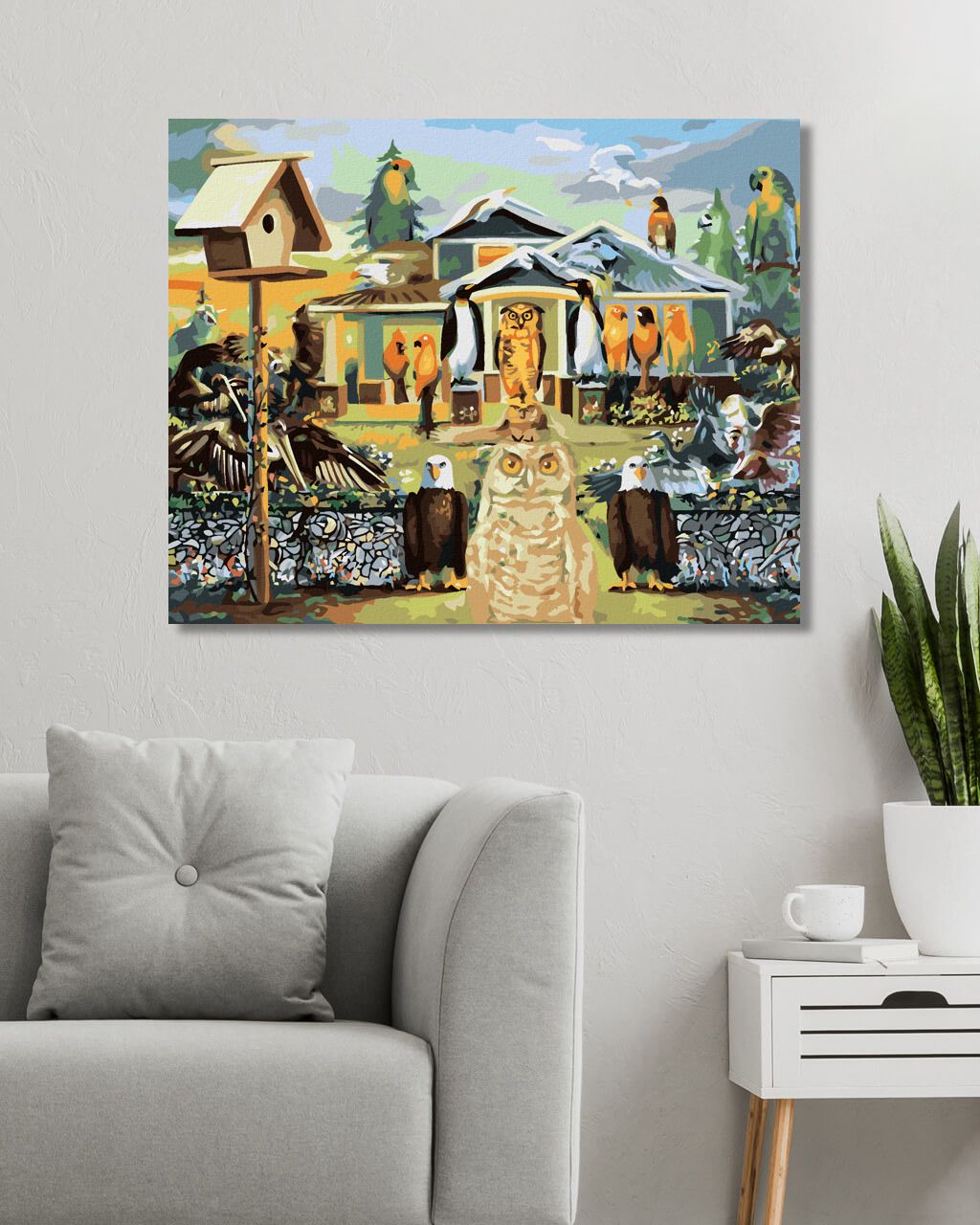 zuty Malování podle čísel - PTÁCI A DŮM (D. RUSTY RUST) - Rozměr: 40x50 cm, Rámování: Varianta: bez rámu a bez vypnutí plátna - obrázek 2