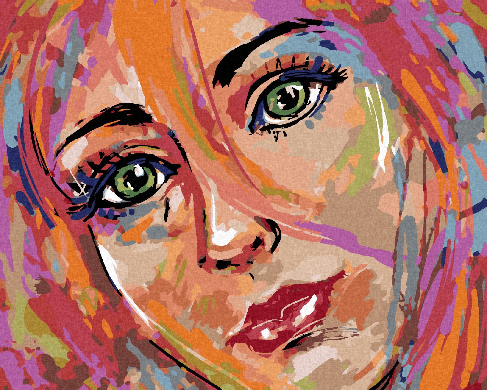 zuty Malování podle čísel - DÍVKA SE ZELENÝMA OČIMA - Rozměr: 40x50 cm, Rámování: Varianta: vypnuté plátno na rám - obrázek 1