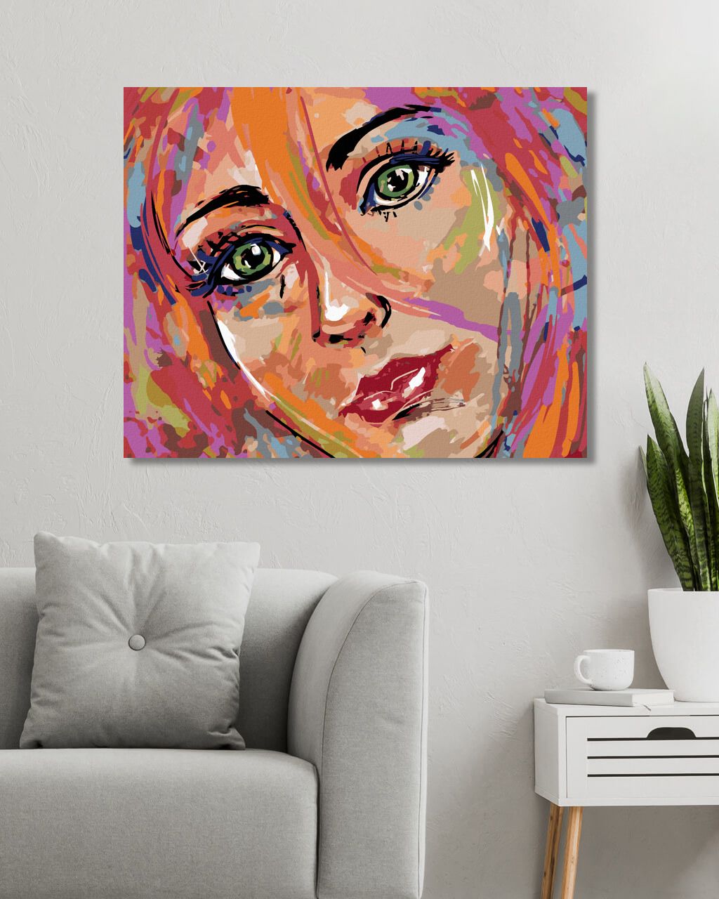 zuty Malování podle čísel - DÍVKA SE ZELENÝMA OČIMA - Rozměr: 40x50 cm, Rámování: Varianta: vypnuté plátno na rám - obrázek 2