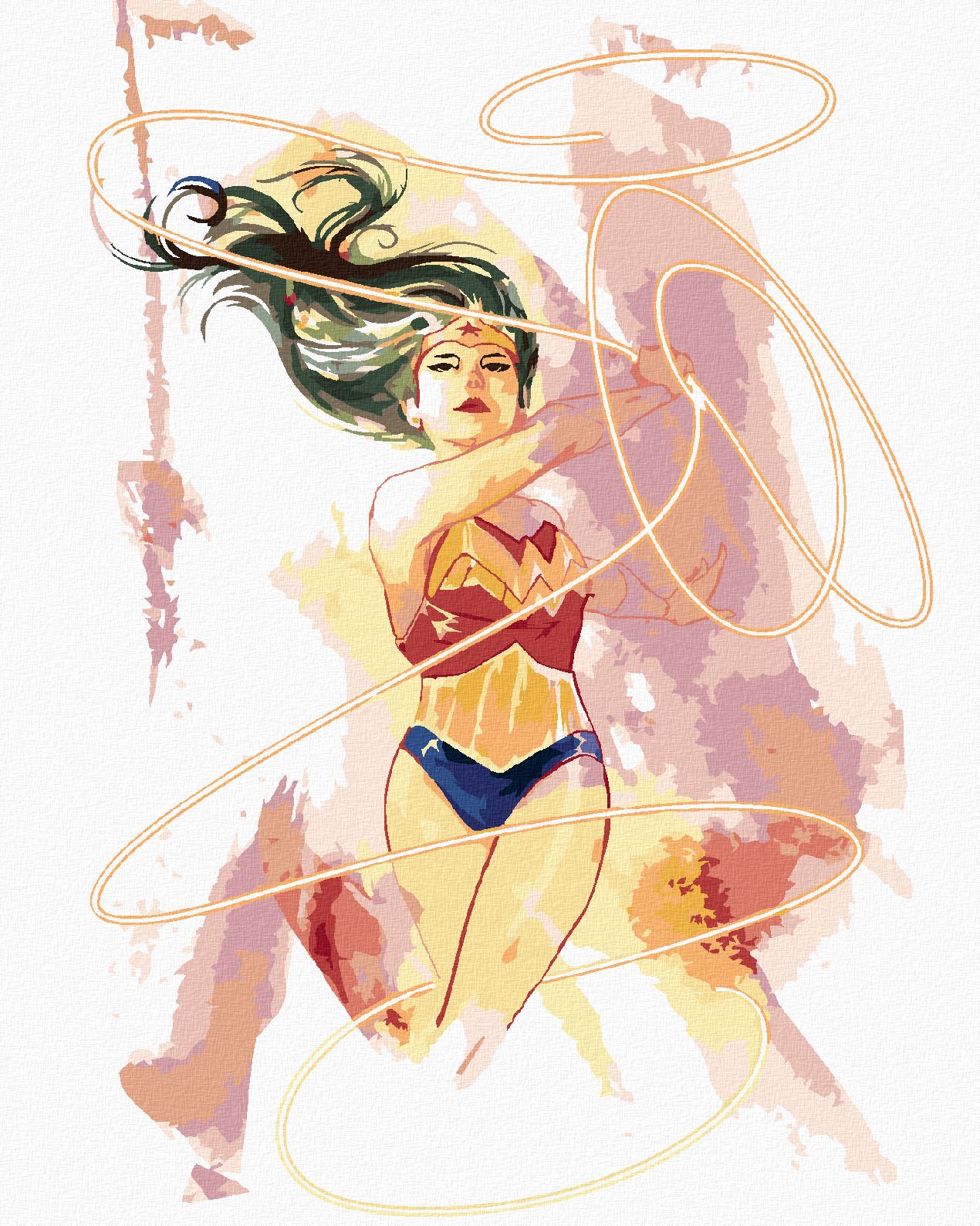 zuty Malování podle čísel - MALOVANÁ WONDER WOMAN IV - Rozměr: 40x50 cm, Rámování: Varianta: vypnuté plátno na rám - obrázek 1