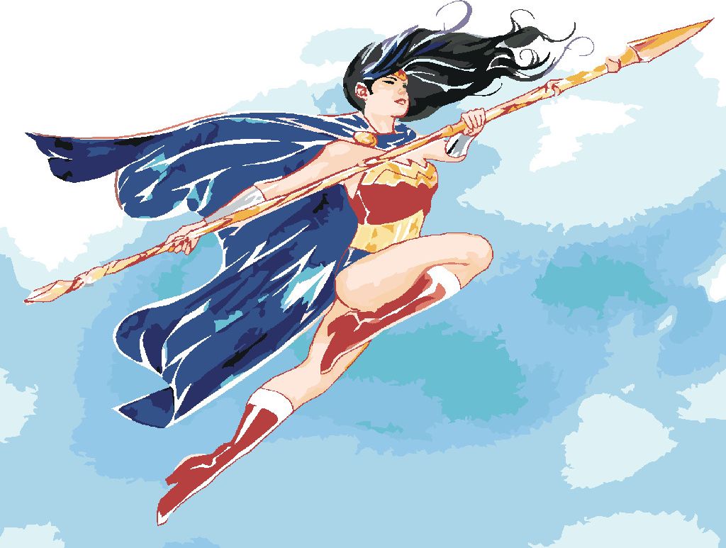 zuty Malování podle čísel - MALOVANÁ WONDER WOMAN III - Rozměr: 40x50 cm, Rámování: Varianta: vypnuté plátno na rám - obrázek 8