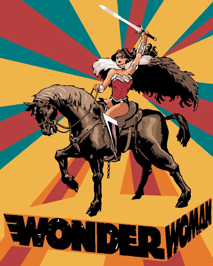 zuty Malování podle čísel - WONDER WOMAN NA KONI PLAKÁT - Rozměr: 40x50 cm, Rámování: Varianta: vypnuté plátno na rám - obrázek 10
