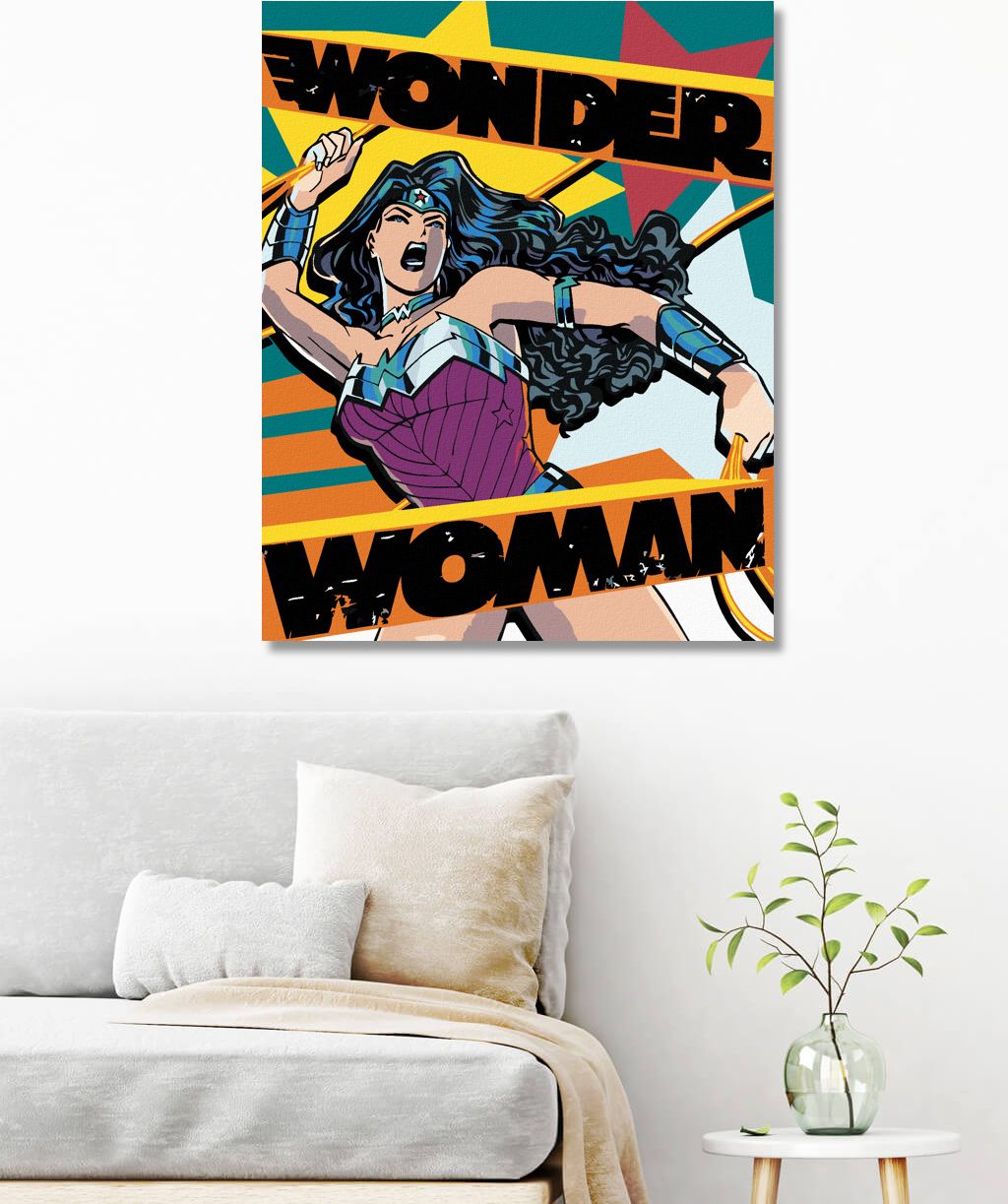 zuty Malování podle čísel - WONDER WOMAN KŘIČÍ PLAKÁT - Rozměr: 40x50 cm, Rámování: Varianta: bez rámu a bez vypnutí plátna - obrázek 10